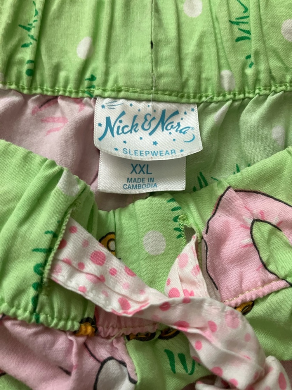 Adorable VINTAGE Nick & Nora Cropped Pajama Pants with Pink Elephants XXL - Picture 3 of 8